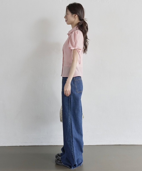 UNE MANSION（ユヌマンション）の「【低身長 / 高身長用 サイズ＆丈が選べるカラーパンツ】【 3color ／ ３size／ 2lengths 】【 足長効果あり】カットオフフロントアウトポケットセミストレートデニム（デニムパンツ・レディース・ブルー/ブラック/ライトブルー・S-Short/S-Long/M-Short/M-Long/L-Short/L-Long）」の21枚目の写真