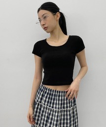 [MADE] イージーベーシックUネック半袖Tシャツ(カップ付き)