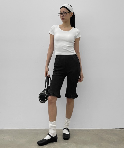 BLACKUP（ブラックアップ）の「[MADE] イージーベーシックUネック半袖Tシャツ(カップ付き)（Tシャツ/カットソー・レディース・ブラック/アイボリー/グレー・MEDIUM/SMALL）」の18枚目の写真