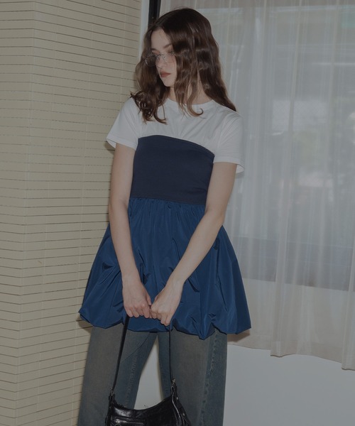 カップ付き2WAYバルーンキャミソールチュニック（ワンピース）｜Mili