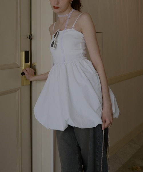 POPPY バルーンキャミチュニック ホワイト Balloon cami tunic (White)