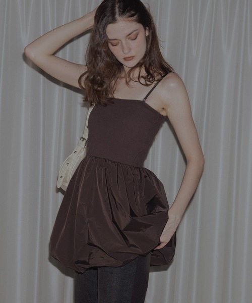 セール】カップ付き2WAYバルーンキャミソールチュニック（ワンピース