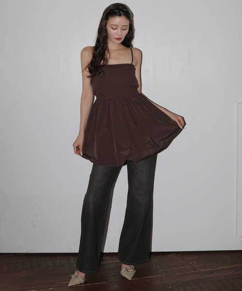 【Women'secret】カバーアップチュニックワンピース カップ付き2WAYバルーンキャミソールチュニック（ワンピース