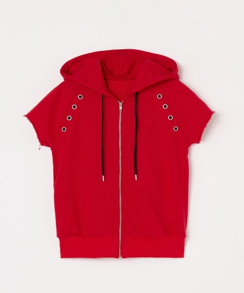 BEEDEN（ビーデン）の「GROMMET ZIPUP HOODIE 2P（パーカー・レディース・レッド/グレー・FREE）」の5枚目の写真