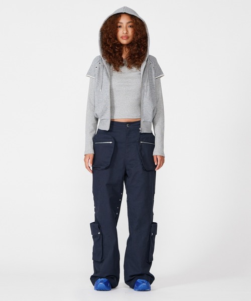 BEEDEN（ビーデン）の「GROMMET ZIPUP HOODIE 2P（パーカー・レディース・レッド/グレー・FREE）」の16枚目の写真