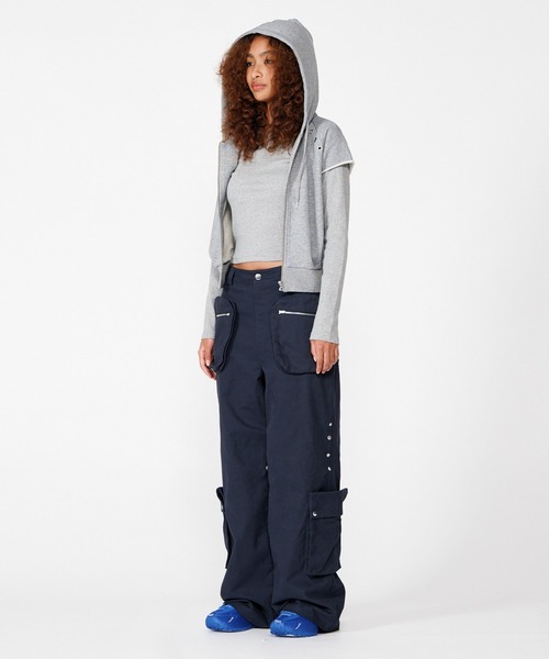 BEEDEN（ビーデン）の「GROMMET ZIPUP HOODIE 2P（パーカー・レディース・レッド/グレー・FREE）」の17枚目の写真