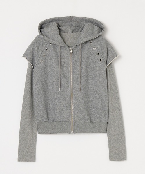 BEEDEN（ビーデン）の「GROMMET ZIPUP HOODIE 2P（パーカー・レディース・レッド/グレー・FREE）」の19枚目の写真