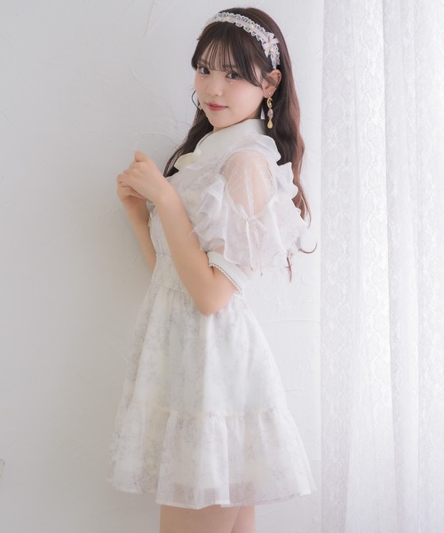 ROJITA（ロジータ）の「【Mサイズ追加】花柄半袖ミニワンピース（ワンピース・レディース・ピンク/アイボリー/ブルー・FREE/MEDIUM）」の12枚目の写真