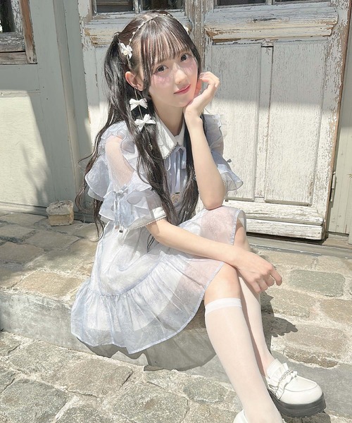 ROJITA（ロジータ）の「【Mサイズ追加】花柄半袖ミニワンピース（ワンピース・レディース・ピンク/アイボリー/ブルー・FREE/MEDIUM）」の15枚目の写真