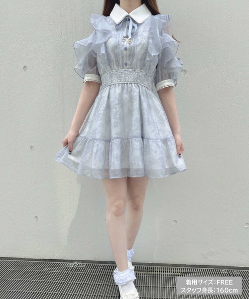 芸能人愛用のおすすめ最新情報 Mサイズ追加】花柄半袖ミニワンピース（ワンピース）｜ROJITA ワンピース