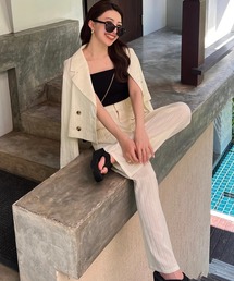 美品ランクリックranclicロンパースベージュ