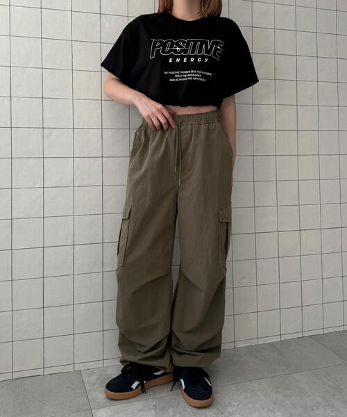 WOND(ウォンド)の「WOND/ドロストロゴショートT(Tシャツ/カットソー・レディース・ブラック/ホワイト/レッド・FREE)」の17枚目の写真