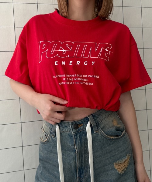 WOND(ウォンド)の「WOND/ドロストロゴショートT(Tシャツ/カットソー・レディース・ブラック/ホワイト/レッド・FREE)」の15枚目の写真