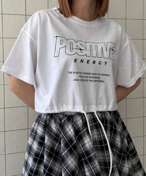 WOND(ウォンド)の「WOND/ドロストロゴショートT(Tシャツ/カットソー・レディース・ブラック/ホワイト/レッド・FREE)」の8枚目の写真