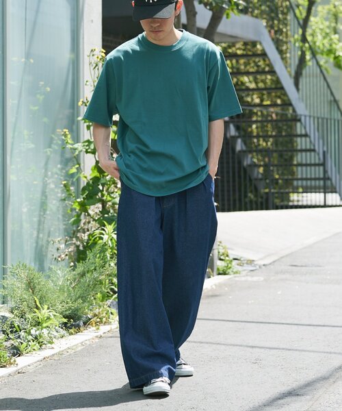 CIAOPANIC TYPY（チャオパニックティピー）の「【ユニセックス】汗染み防止抗菌防臭　半袖TEE（Tシャツ/カットソー・レディース・ライトグレー/マスタード/ネイビー/グレー系その他2/グリーン系その他2/ブラック/オフホワイト/ブラウン系その他2/レッド系その他2/チャコールグレー/サックスブルー・MEDIUM/LARGE/X-LARGE）」の13枚目の写真