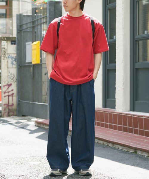 CIAOPANIC TYPY（チャオパニックティピー）の「【ユニセックス】汗染み防止抗菌防臭　半袖TEE（Tシャツ/カットソー・レディース・ライトグレー/マスタード/ネイビー/グレー系その他2/グリーン系その他2/ブラック/オフホワイト/ブラウン系その他2/レッド系その他2/チャコールグレー/サックスブルー・MEDIUM/LARGE/X-LARGE）」の22枚目の写真