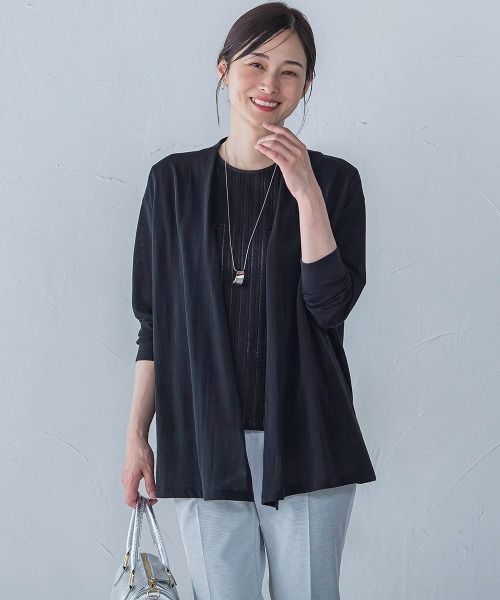 LAUTREAMONT（ロートレアモン）の「クールコンフォートカーディガン≪接触冷感/洗濯機で洗える≫（カーディガン/ボレロ・レディース・オフホワイト/ベージュ/ブラック・9号）」の3枚目の写真