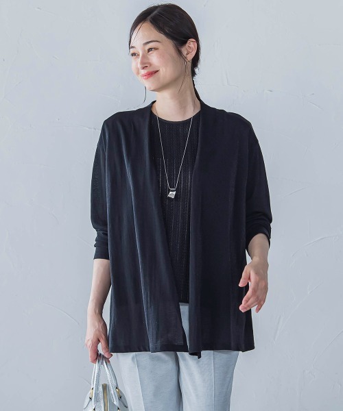 LAUTREAMONT（ロートレアモン）の「クールコンフォートカーディガン≪接触冷感/洗濯機で洗える≫（カーディガン/ボレロ・レディース・オフホワイト/ベージュ/ブラック・9号）」の17枚目の写真