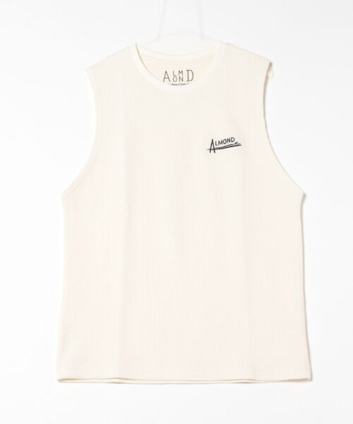 ALMOND(アーモンド)の「SB EMB WAFFLE UTILITY TUNK TOP アーモンドワッフルユーティリティタンクトップ(タンクトップ・メンズ・チャコールグレー/オフホワイト・LARGE/MEDIUM)」の6枚目の写真