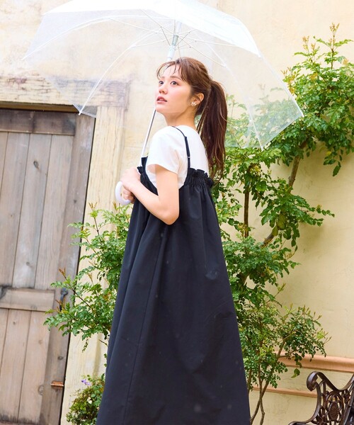 ✨新品✨ Feroux ワンピース　レイヤードスカート　フォーマル　オケージョン ＆HALF ドレス レースノーカラーレイヤーワンピース(結婚式/入学
