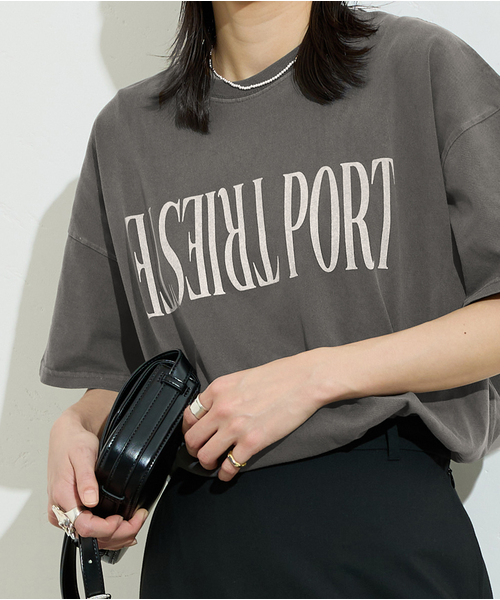 JOURNAL STANDARD(ジャーナルスタンダード)の「《追加2》ラウンドヘムピグメントTシャツ(Tシャツ/カットソー・レディース・ベージュ/ホワイト/ブラック系その他/ラベンダー・FREE)」の1枚目の写真