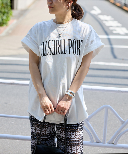 JOURNAL STANDARD(ジャーナルスタンダード)の「《追加2》ラウンドヘムピグメントTシャツ(Tシャツ/カットソー・レディース・ベージュ/ホワイト/ブラック系その他/ラベンダー・FREE)」の11枚目の写真