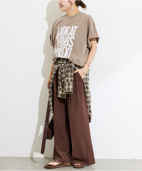 JOURNAL STANDARD(ジャーナルスタンダード)の「《追加2》ラウンドヘムピグメントTシャツ(Tシャツ/カットソー・レディース・ベージュ/ホワイト/ブラック系その他/ラベンダー・FREE)」の22枚目の写真