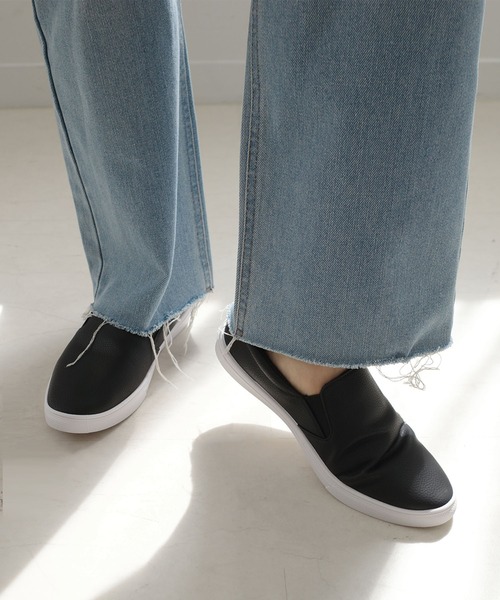 レザー ポインテッドトゥ スリッポン 黒 ラボ キゴシ ワークス RABOKIGOSHI works 2cm本革ポインテッドトウ