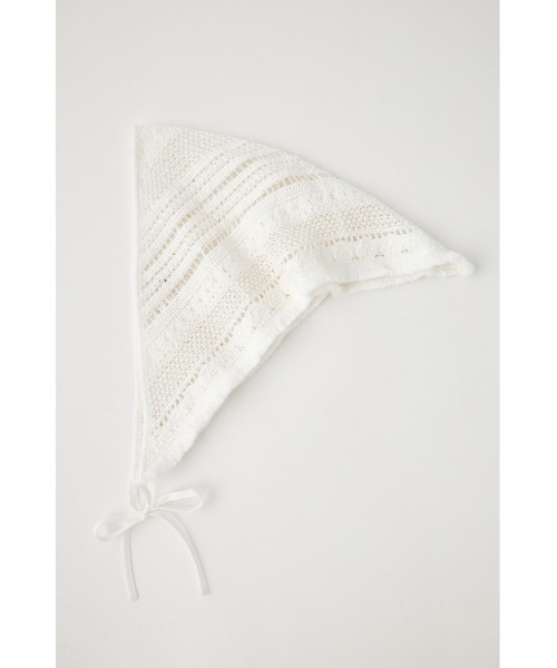 MOUSSY（マウジー）の「LACE スカーフ（バンダナ/スカーフ・レディース・ブラック/オフホワイト・FREE）」の2枚目の写真