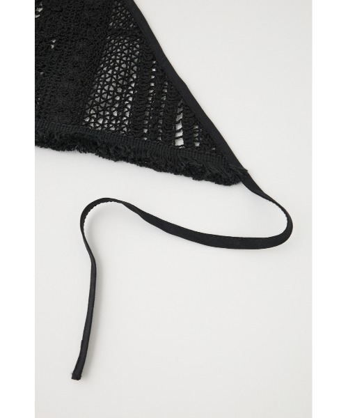 MOUSSY（マウジー）の「LACE スカーフ（バンダナ/スカーフ・レディース・ブラック/オフホワイト・FREE）」の7枚目の写真