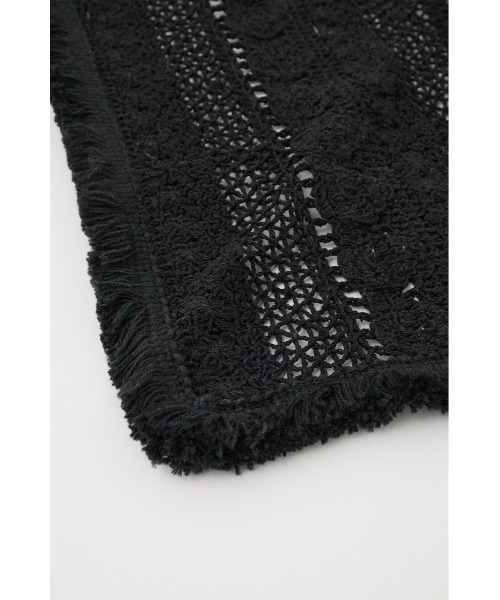 MOUSSY（マウジー）の「LACE スカーフ（バンダナ/スカーフ・レディース・ブラック/オフホワイト・FREE）」の8枚目の写真