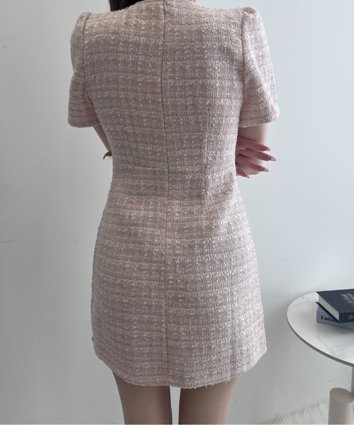 TITTY&CO.（ティティーアンドコー）の「クラシカルツイードワンピース（ワンピース・レディース・ブルー/アイボリー/ブラック/ピンク・FREE）」の10枚目の写真