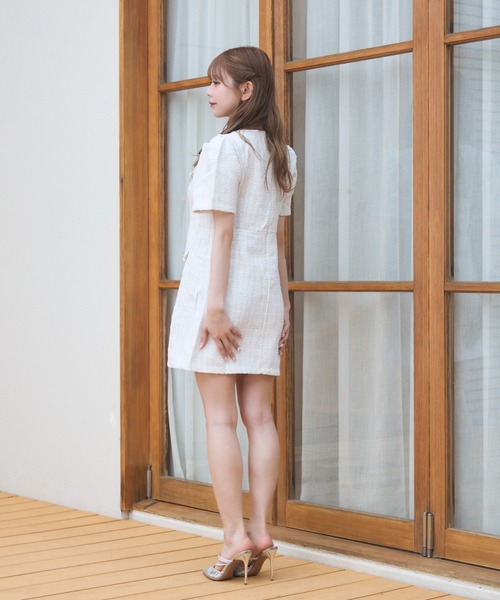 TITTY&CO.（ティティーアンドコー）の「クラシカルツイードワンピース（ワンピース・レディース・ブルー/アイボリー/ブラック/ピンク・FREE）」の16枚目の写真