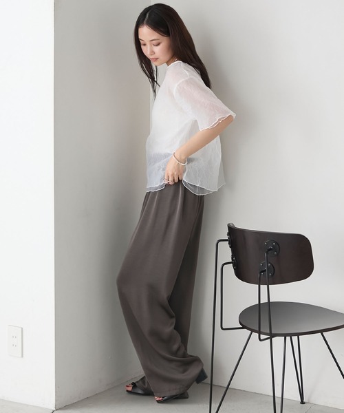 forksy.(フォルクシー)の「【forksy.】ワッシャーシアーメローTシャツ(Tシャツ/カットソー・レディース・ホワイト/ライトグレー/テラコッタ/ブラック・FREE)」の19枚目の写真