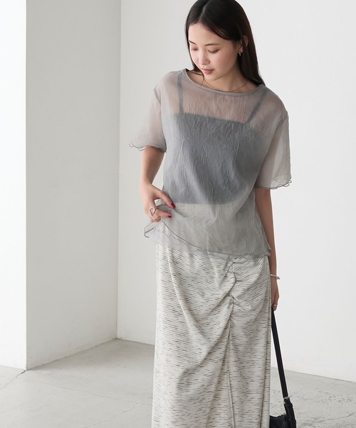 【同梱】もーもー forksy.】ワッシャーシアーメローTシャツ forksy.│MONO-MART