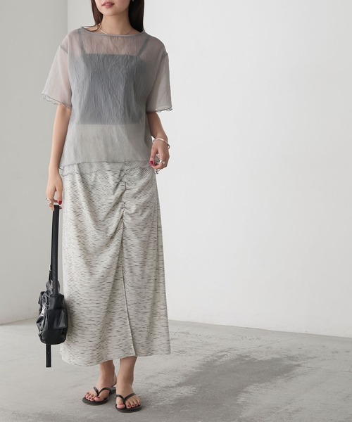 リルアー　もも forksy.】ワッシャーシアーメローTシャツ forksy.│MONO-MART