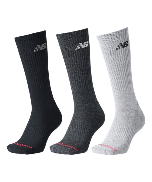 NEW BALANCE(ニューバランス)の「レギュラーレングス3Pソックス(ソックス/靴下・メンズ・その他1/ホワイト・X-LARGE/LARGE/MEDIUM)」の1枚目の写真