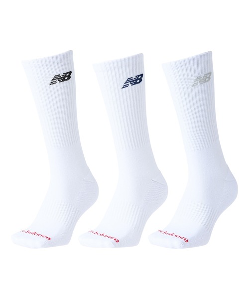 NEW BALANCE(ニューバランス)の「レギュラーレングス3Pソックス(ソックス/靴下・メンズ・その他1/ホワイト・X-LARGE/LARGE/MEDIUM)」の2枚目の写真