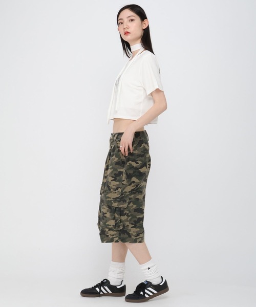 3.3 Field Trip （3.3フィールドトリップ）の「3.3 Field Trip／ローズプリント半袖（Tシャツ/カットソー・レディース・チャコール/ブルー/オフホワイト・FREE）」の13枚目の写真