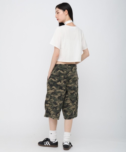 3.3 Field Trip （3.3フィールドトリップ）の「3.3 Field Trip／ローズプリント半袖（Tシャツ/カットソー・レディース・チャコール/ブルー/オフホワイト・FREE）」の14枚目の写真