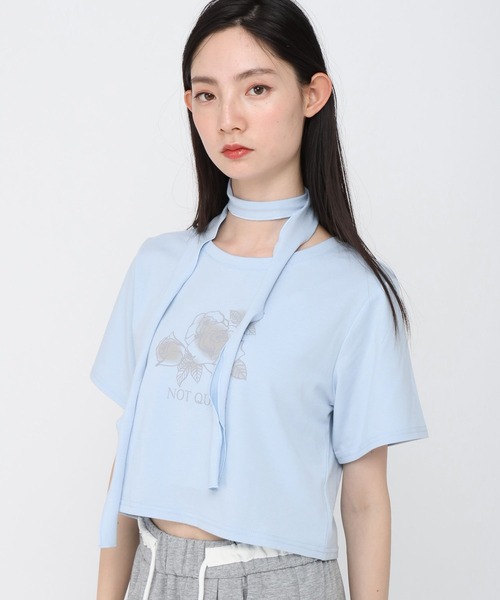3.3 Field Trip （3.3フィールドトリップ）の「3.3 Field Trip／ローズプリント半袖（Tシャツ/カットソー・レディース・チャコール/ブルー/オフホワイト・FREE）」の21枚目の写真