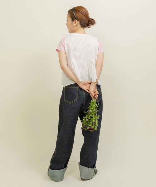 Dot&Stripes CHILD WOMAN(ドットアンドストライプス チャイルドウーマン)の「☆からみジャカード フリルショートベスト(ベスト・レディース・ホワイト/レッド・FREE)」の15枚目の写真