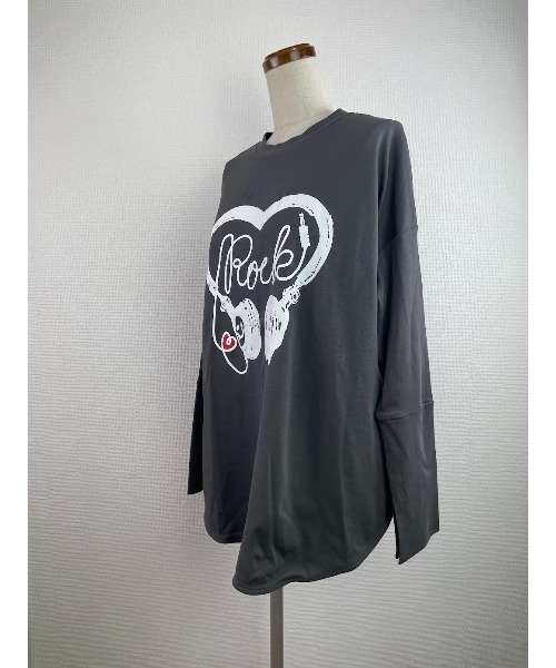 WORLD WIDE LOVE!(ワールドワイドラブ)の「デッドフォンスリーブスリットロンTEE(Tシャツ/カットソー・レディース・ライトベージュ/スミクロ/ホワイト・1)」の10枚目の写真