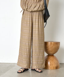 Jena espace merveilleux | 【セットアップ可能】シャーリングボーダーパンツ(その他パンツ)