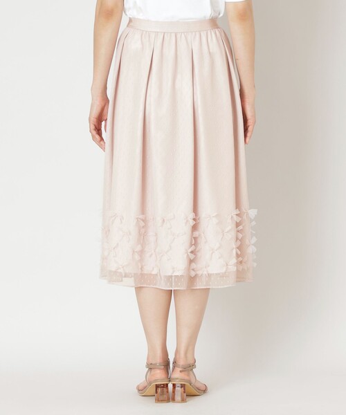 TO BE CHIC(トゥー ビー シック)の「リボンチュール ギャザースカート(スカート・レディース・ベージュ/ブラック・40/42)」の7枚目の写真