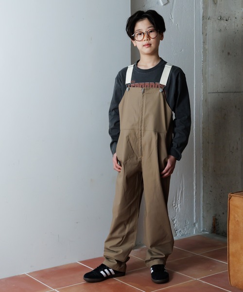 フロントジップオーバーオール□150.160cm（サロペット/オーバーオール