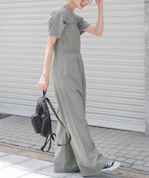 FORK&SPOON（フォークアンドスプーン）の「FORK&SPOON　ベアトップオールインワン（サロペット/オーバーオール・レディース・ブラック/カーキ・1/2）」の2枚目の写真