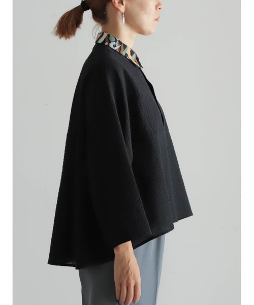 FIL DE FER(フィルデフェール)の「プリント×サッカーコンビ ドルマンシャツ(シャツ/ブラウス・レディース・グリーン/ブラック・FREE)」の6枚目の写真