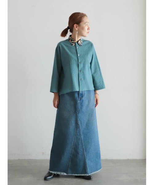 FIL DE FER(フィルデフェール)の「プリント×サッカーコンビ ドルマンシャツ(シャツ/ブラウス・レディース・グリーン/ブラック・FREE)」の21枚目の写真