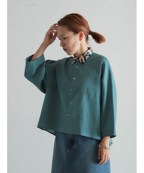 FIL DE FER(フィルデフェール)の「プリント×サッカーコンビ ドルマンシャツ(シャツ/ブラウス・レディース・グリーン/ブラック・FREE)」の20枚目の写真